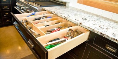 Cutlery tray dark wood