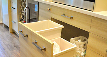 Light wooden garbage pullout